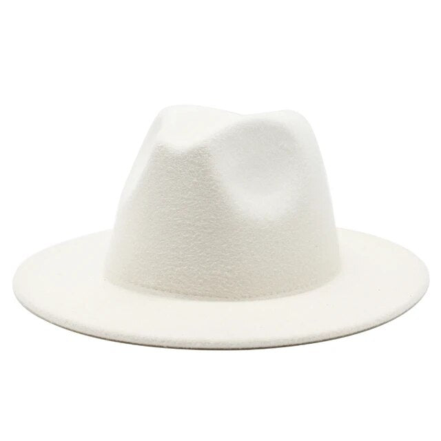 Fedora Wool Hat for women WHITE size 56-59cm