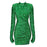 Fashionable Green Sequin Velvet Dress