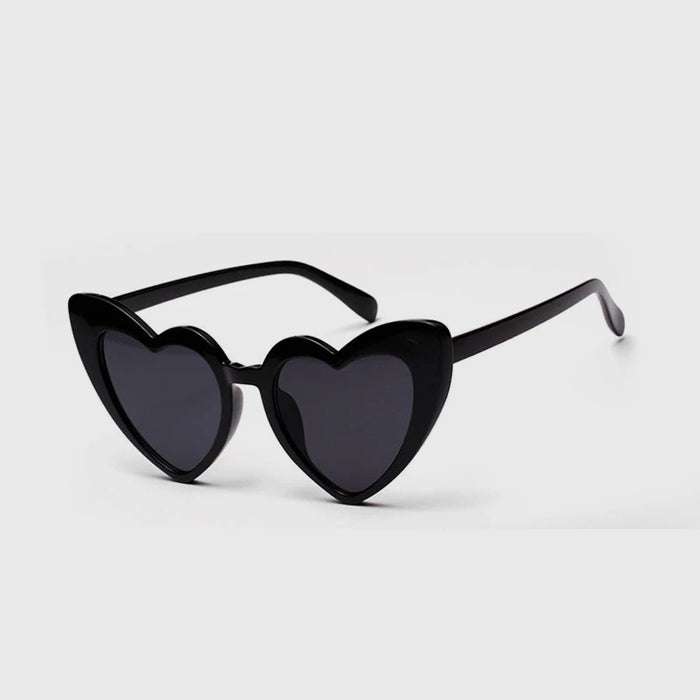 Love Heart Sunglasses Women C4-Black-Gray