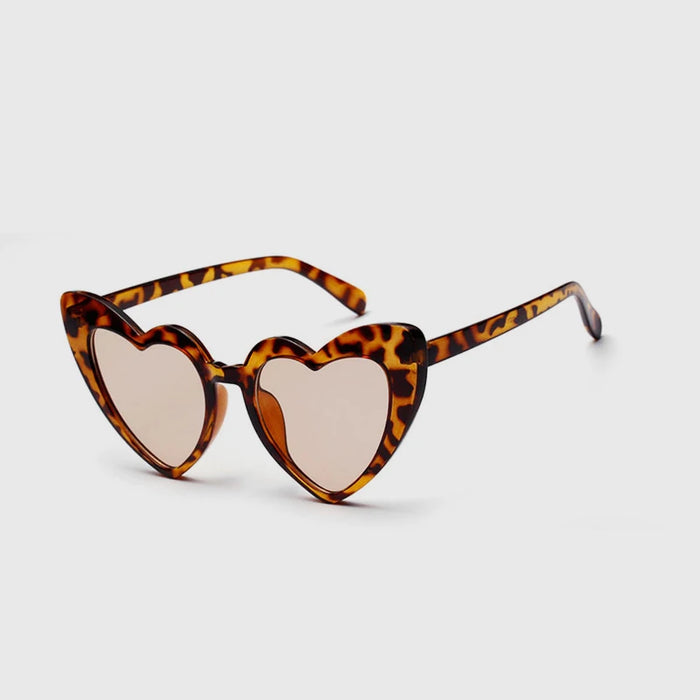 Love Heart Sunglasses Women C5-Leopard-Brown