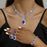 bridal jewelry set- Necklace, Earring and Bracelet 941798 Sapphire Blue