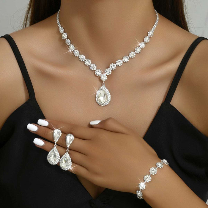 bridal jewelry set- Necklace, Earring and Bracelet 941798 White