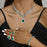 bridal jewelry set- Necklace, Earring and Bracelet 941798 Hole Green