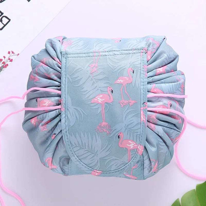 Women Drawstring Cosmetic Bag Flamingo