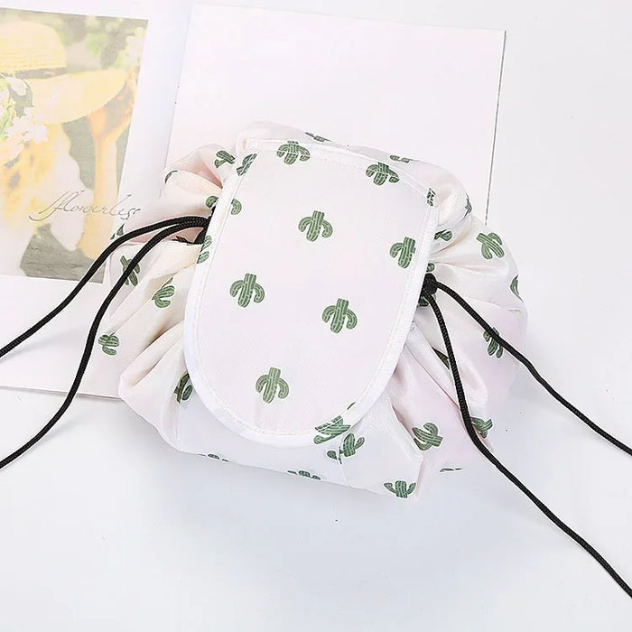 Women Drawstring Cosmetic Bag White