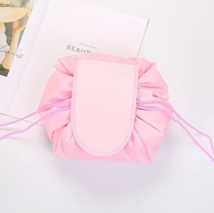 Women Drawstring Cosmetic Bag Pink