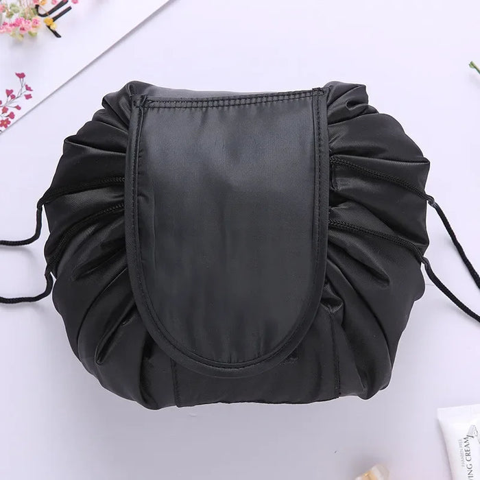 Women Drawstring Cosmetic Bag Black