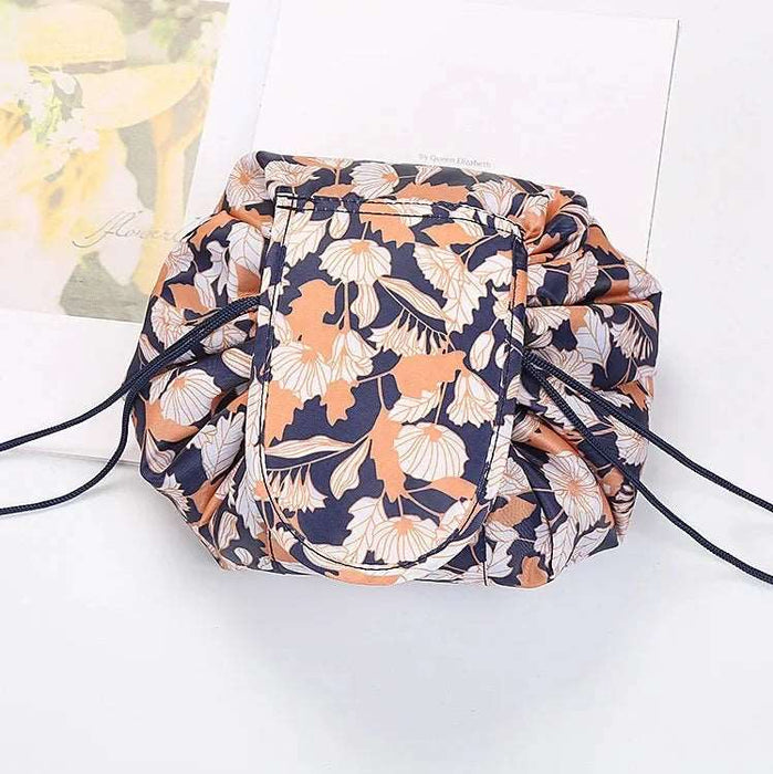 Women Drawstring Cosmetic Bag Flower