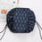 Women Drawstring Cosmetic Bag Dark Blue