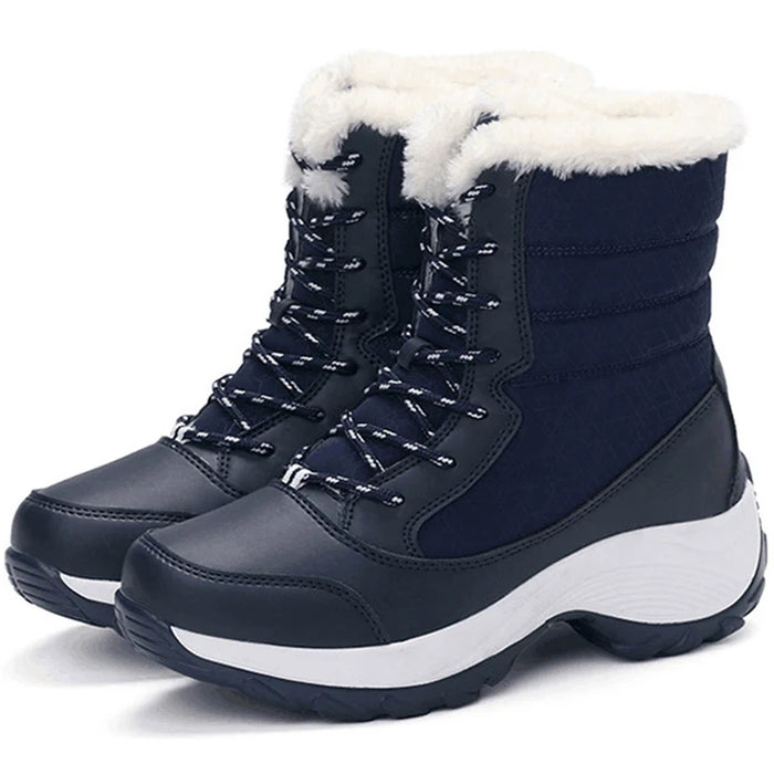 women's heeled winter boots Blue