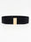 Alloy Buckle Elastic Belt Black Gold One Size