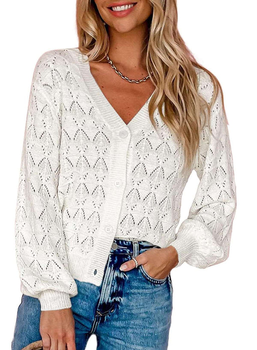 V-Neck Chic Cardi White