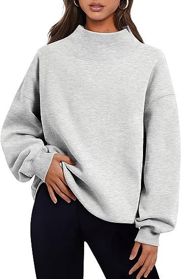 cozy high collar sweatshirt Light Grey