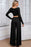 Black Plain Ribbed Crop Top & Wide Leg Pants Two Piece Pants Set