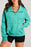 Half Zip Long Sleeve Sweatshirt Turquoise