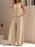 Round Neck Sleeveless Top and Wide Leg Pants Set Beige