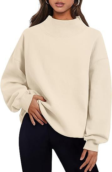 cozy high collar sweatshirt Apricot