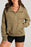 Half Zip Long Sleeve Sweatshirt Camel