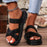 Crisscross Open Toe Platform Sandals Black